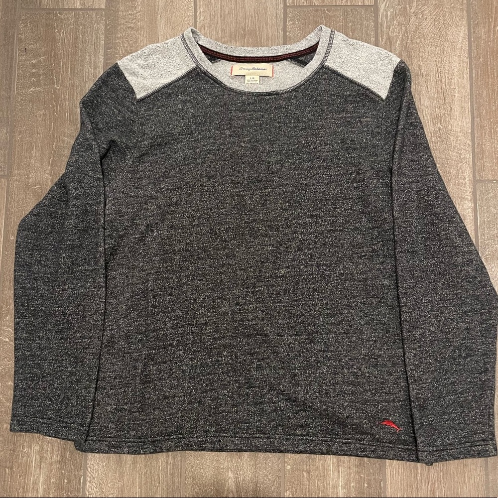 Tommy Bahama Men's Gray Long Sleeve Fleece Crewneck Pullover Sweatshirt Size L